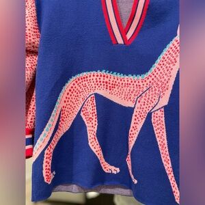 New Emily McCarthy Charmed Cheetah Amethyst Lolli Sweater Size XS